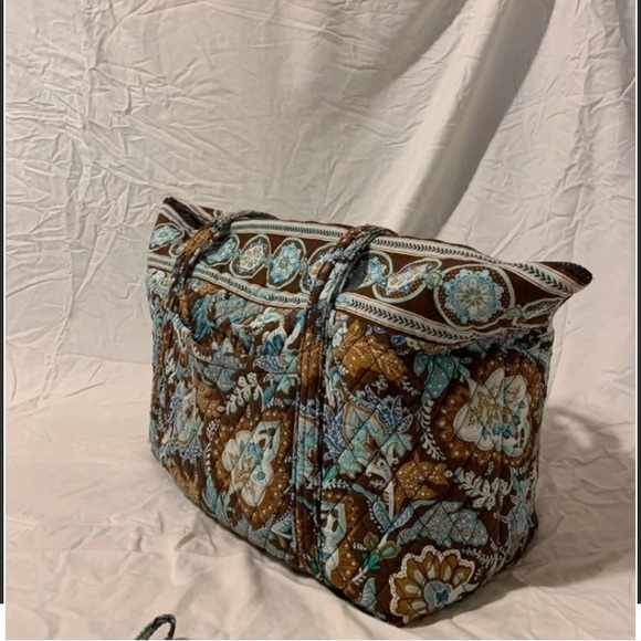 Medium Vera Bradley Zipper Tote in Java Blue - Picture 2 of 5